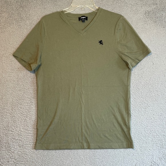Express Lion Logo V-Neck T-Shirt Mens Large Green Casual Soft Everyday - Picture 1 of 6